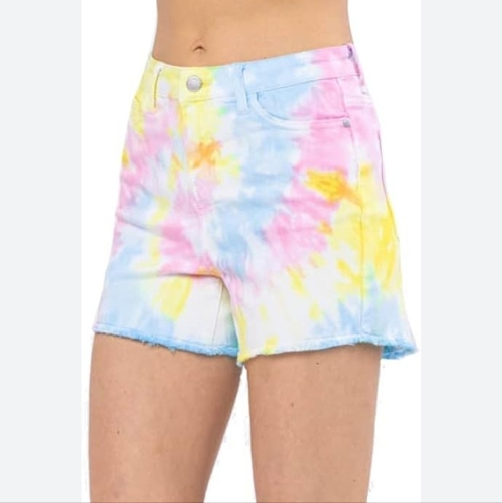 Judy Blue sz XL tie dye denim shorts WS76